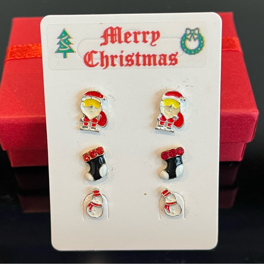 Christmas Earrings - Santa, Stocking, Snowman